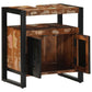 Bathroom Sink Cabinet Reclaimed Wood Medium Leather Rectangular