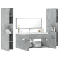 Bathroom Furniture Set Concrete Grey Engineered Wood Large
