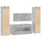 Bathroom Furniture Set Concrete Grey Engineered Wood Large