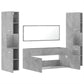 Bathroom Furniture Set Concrete Grey Engineered Wood Large