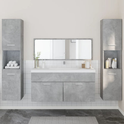 Bathroom Furniture Set Concrete Grey Engineered Wood Large