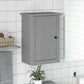 Bathroom Wall Cabinet Gray Solid pine, engineered wood, metal