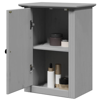 Bathroom Wall Cabinet Gray Solid pine, engineered wood, metal