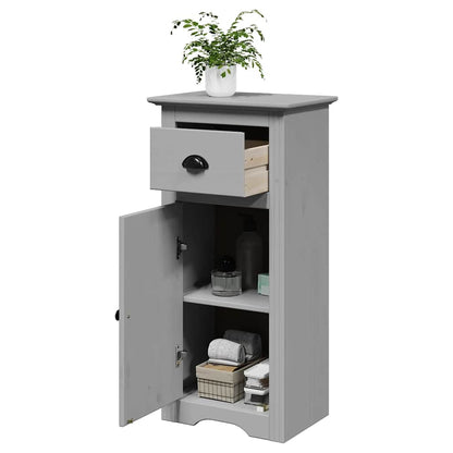 Bathroom Cabinet Gray Solid pine wood, Engineered wood, Metal