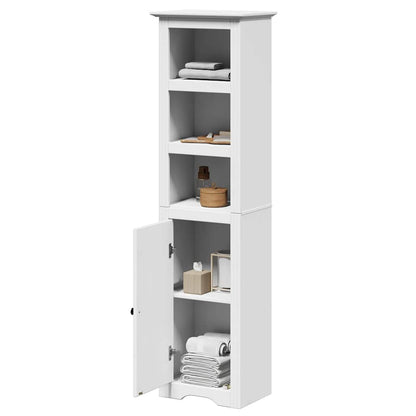 Bathroom Cabinet White Solid pinewood, engineered wood, metal