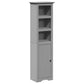 Bathroom Cabinet Grey Solid pine wood, engineered wood, metal