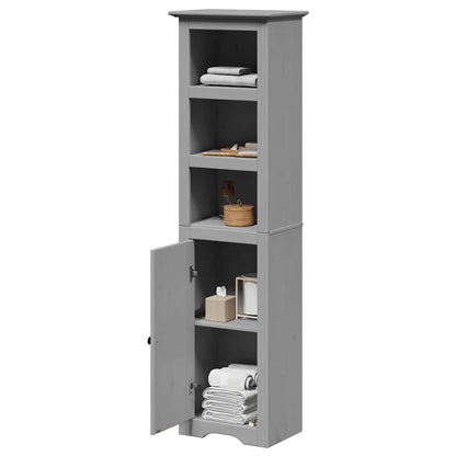 Bathroom Cabinet Grey Solid pine wood, engineered wood, metal