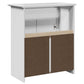 Bathroom Sink Cabinet White Solid Pinewood Storage Rectangular