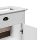 Bathroom Sink Cabinet White Solid Pinewood Storage Rectangular