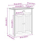 Bathroom Sink Cabinet White Solid Pinewood Storage Rectangular