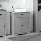 Bathroom Sink Cabinet Grey Solid pinewood, Engineered wood, Metal
