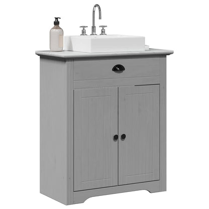 Bathroom Sink Cabinet Grey Solid pinewood, Engineered wood, Metal