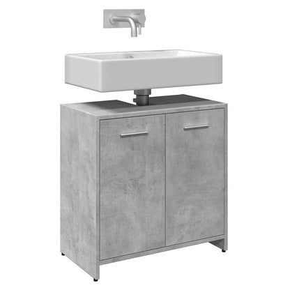 Bathroom Sink Cabinet Concrete Grey Engineered Wood Medium