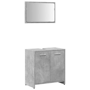 Bathroom Cabinet With Mirror Concrete Grey Engineered Wood Medium