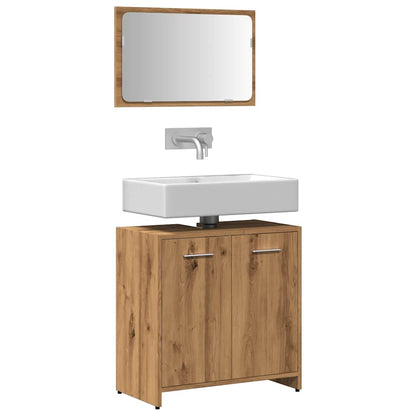 Bathroom Cabinet With Mirror Artisan Oak Engineered Wood, Acrylic