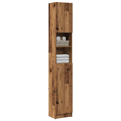 Bathroom Cabinet Old Wood Engineered wood Tall Bathroom Cabinet
