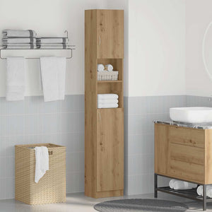 Bathroom Cabinet Artisan Oak Engineered Wood Tall