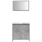 Bathroom Furniture Set Concrete Grey Engineered Wood, Glass Medium