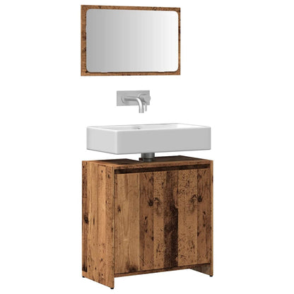 Bathroom Furniture Set Old wood Engineered wood, glass Standard