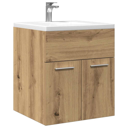 Bathroom Sink Cabinet Artisan Oak Engineered Wood, Iron