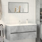 Sink Cabinet Concrete Grey Engineered Wood 39.4 x 15.2 x 17.7 in