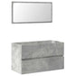 Bathroom Cabinet With Mirror Concrete Grey Engineered Wood 31.5 in