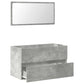 Bathroom Cabinet With Mirror Concrete Grey Engineered Wood 31.5 in