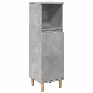 Bathroom Cabinet Concrete gray Engineered wood, solid eucalyptus wood