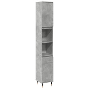 Bathroom Cabinet Concrete gray Engineered wood, iron Tall