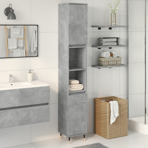 Bathroom Cabinet Concrete gray Engineered wood, iron Tall