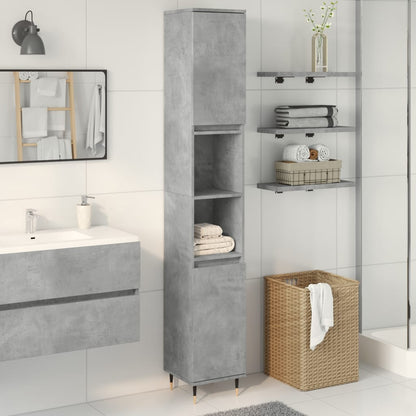 Bathroom Cabinet Concrete gray Engineered wood, iron Tall