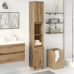 Bathroom Cabinet Artisan Oak Engineered Wood Tall