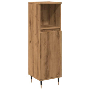 Bathroom Cabinet Artisan Oak Engineered Wood, Iron Tall