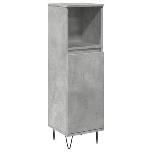 Bathroom Cabinet Concrete Grey Engineered Wood, Iron Tall