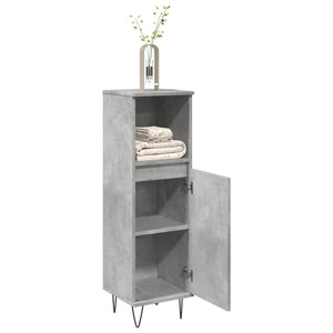 Bathroom Cabinet Concrete Grey Engineered Wood, Iron Tall