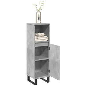 Bathroom Cabinet Concrete gray Engineered wood, iron Tall