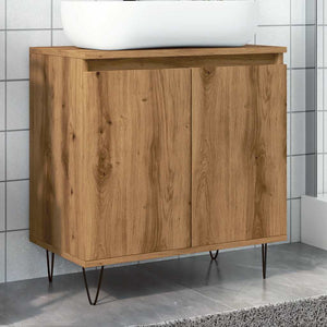 Bathroom Cabinet Artisan oak Engineered wood, Iron Medium