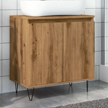 Bathroom Cabinet Artisan oak Engineered wood, Iron Medium