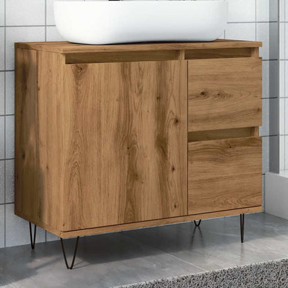 Bathroom Sink Cabinet Artisan Oak 25.6x13.0x23.6" Engineered Wood