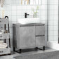 Bathroom Sink Cabinet Concrete Grey Engineered Wood, Iron Medium