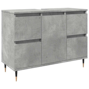 Bathroom Cabinet Concrete Grey Engineered wood, Iron Medium