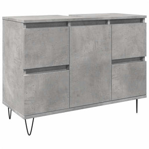 Bathroom Cabinet Concrete Grey Engineered wood, Iron Medium