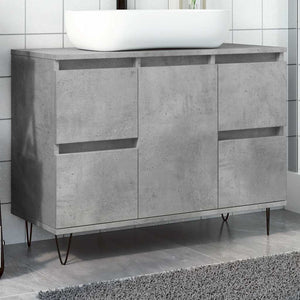 Bathroom Cabinet Concrete Grey Engineered wood, Iron Medium