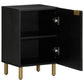 Bathroom Cabinet Black Engineered Wood Compact Modern