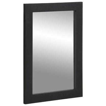 Bathroom Mirror Black Engineered wood and brass 19.7 x 27.6 in