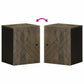 Bathroom Cabinet Black Solid Mango Wood, Engineered Wood, Metal