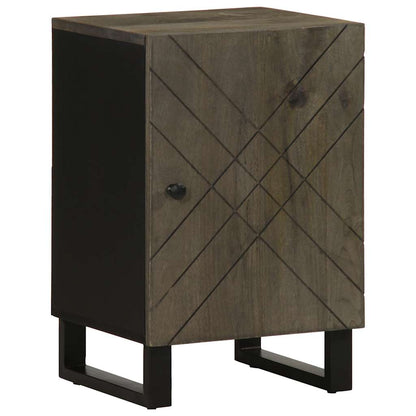Bathroom Cabinet Black Solid mango wood, engineered wood, metal