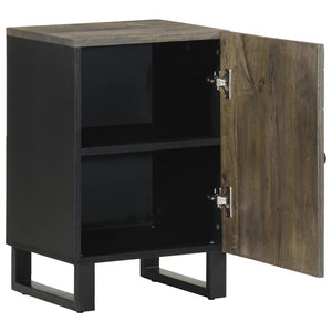 Bathroom Cabinet Black Solid mango wood, engineered wood, metal