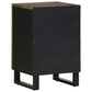 Bathroom Cabinet Black Solid mango wood, engineered wood, metal