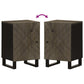 Bathroom Cabinet Black Solid mango wood, engineered wood, metal